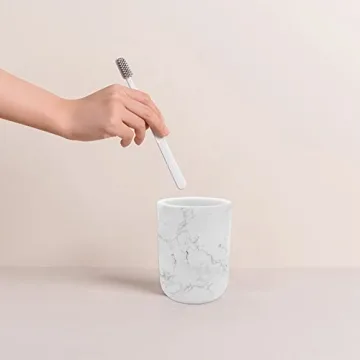 Elegant Polyresin Toothbrush Holder for Marble Style Bathrooms