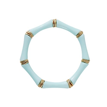 Sajidos Bamboo Tube Bangle Bracelets for Women Stacking Chunky Colorful Acrylic Beads Stretch Bracel...