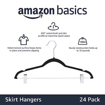 Amazon Basics Velvet Non-Slip Closet Hangers Pack of 24