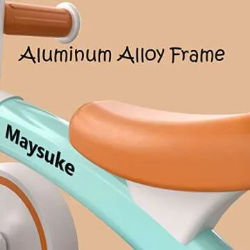 Maysuke Baby Balance Bike Toys for 1 Year Old Boys and Girls Gifts, Toddler Bike 10-24 Month First Birthday Gift with 4 Wheels, No Pedal (Green)