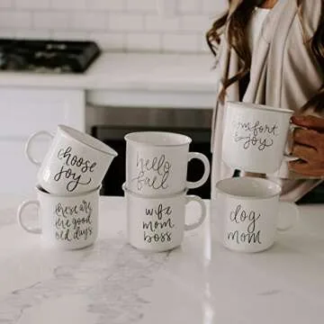 Sweet Water Decor Comfort & Joy Christmas Coffee Mug | 16oz Campfire Style Ceramic Mug | Seasonal Christmas Mugs for Women, Coworkers, & Hot Chocolate