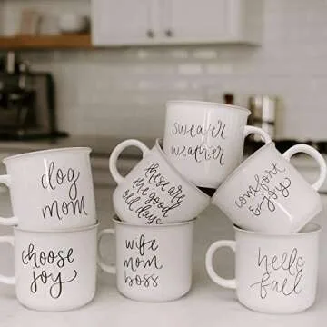 Sweet Water Decor Comfort & Joy Christmas Coffee Mug | 16oz Campfire Style Ceramic Mug | Seasonal Christmas Mugs for Women, Coworkers, & Hot Chocolate