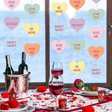 Whaline 36Pcs Wooden Heart Ornaments for Valentine's Day