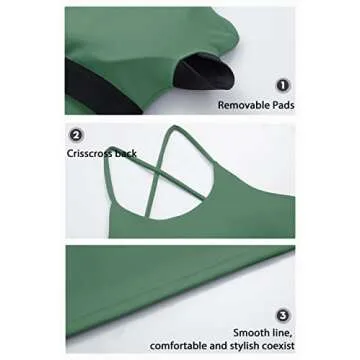 Workout Tops for Women Longline Sports Bra Womens Crop Top with Built in Bra Padded Gym Cropped Tank Tops(Mint,L