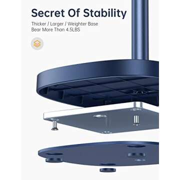 LISEN Cell Phone Stand, Ergonomic Angle and Height Adjustable Holder for Desk in Blue