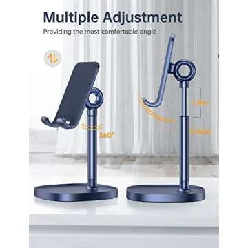 LISEN Ergonomic Adjustable Cell Phone Stand for Desk
