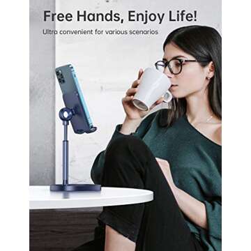 LISEN Ergonomic Adjustable Cell Phone Stand for Desk
