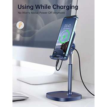 LISEN Ergonomic Adjustable Cell Phone Stand for Desk