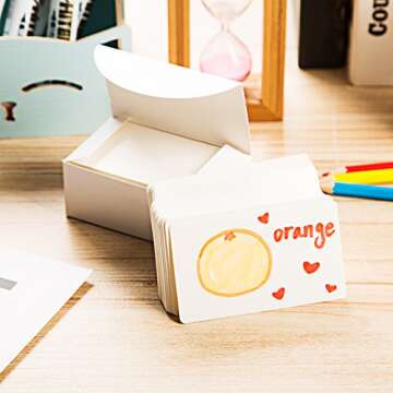 ZOOYOO Blank White Cardboard paper Message Card Business Cards Word Card DIY Tag Card 100 PCS （White)