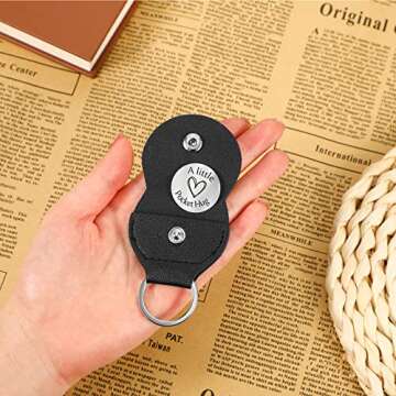 Sureio Pocket Hug Token Long Distance Relationship Keepsake Stainless Steel Double Sided Inspirational Gift with Keychain (Graduation Gifts)
