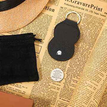 Sureio Pocket Hug Token Long Distance Relationship Keepsake Stainless Steel Double Sided Inspirational Gift with Keychain (Graduation Gifts)