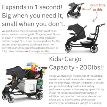 Austlen Entourage Sit and Stand Stroller in Black