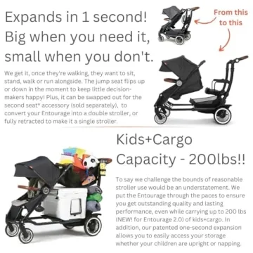 Austlen Entourage Sit and Stand Stroller in Black