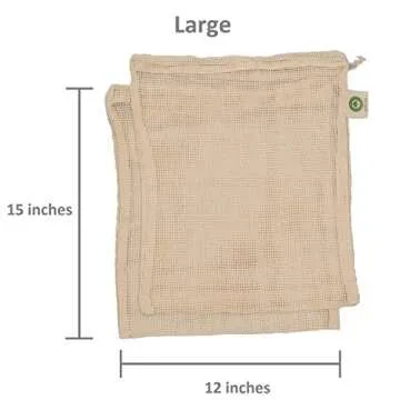 Eco-Friendly Reusable Produce Bags - Organic Cotton Durable Washable