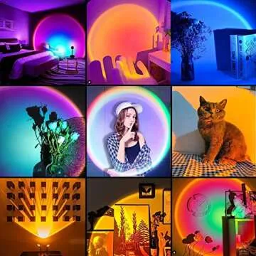 LEBROMI Sunset Lamp, 16 Colors Sunset Lamp Projection with Remote,Night Light for Party Living Room Bedroom Decor，Sun Lamp Gifts for Women (Sunset lamp)