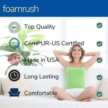 FoamRush High Density 1x24x72 Upholstery Foam for Comfort