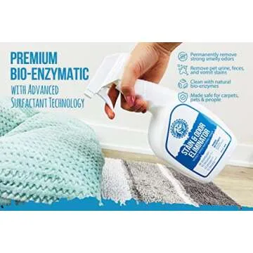 Bulldogology Bio-Enzymatic Pet Stain & Odor Remover - Pet Carpet Enzyme Cleaner for Cat and Dog Pee, Pet Stain Remover for Carpet and Floors, Dog Stain Remover and Odor Neutralizer (32 oz)