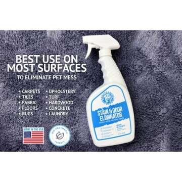 Bulldogology Bio-Enzymatic Pet Stain & Odor Remover - Pet Carpet Enzyme Cleaner for Cat and Dog Pee, Pet Stain Remover for Carpet and Floors, Dog Stain Remover and Odor Neutralizer (32 oz)