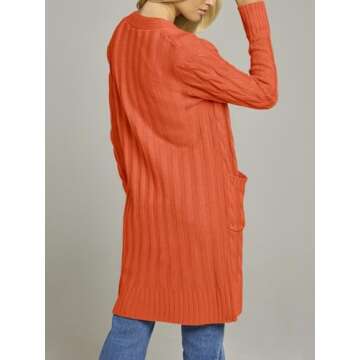 Cozy MEROKEETY Long Sleeve Cable Knit Sweater Cardigan