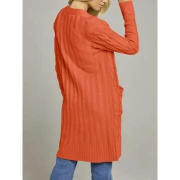 Cozy MEROKEETY Long Sleeve Cable Knit Sweater Cardigan