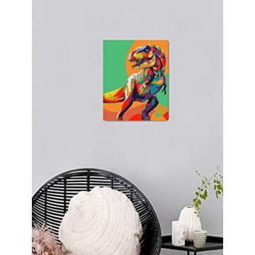 Elftoyer Paint by Numbers for Kids & Adults - Colorful Dinosaurs DIY Kit