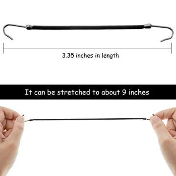 Hotop 15 Pieces Elastic Hook Hair Tie Styling Ponytail Holder Hooks Cord for Curly Long Hair(Black)