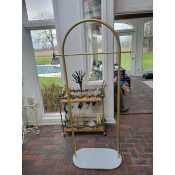 Gold Clothing Rack, Modern Clothes Rack with Marble Base, Heavy-duty Coat Racks Freestanding for Boutiques, Can Hang Jacket Garment, Hat, Scarf, Organize Shoes 31.5" W