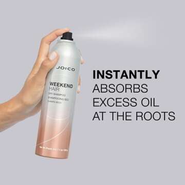 Joico Weekend Hair Dry Shampoo | For Most Hair Types | Absorbs Excess Oil | Adds Light Volume & Texture | Color Protection | 7.1 Fl Oz