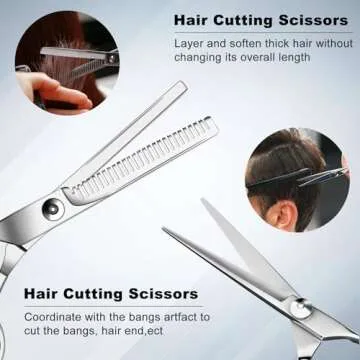 Premium Sirabe 10 PCS Hair Cutting Scissors Set for All