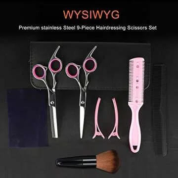 Premium Sirabe 10 PCS Hair Cutting Scissors Set for All