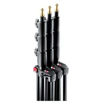 Manfrotto 1004BAC 144" Air Cushioned Aluminum Master Light Stand with 4 Sections & 3 Risers, Black