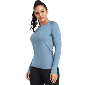 TELALEO 4 Pack Women's Compression Shirt Long Sleeve Performance Workout Baselayer Athletic Top Spor...