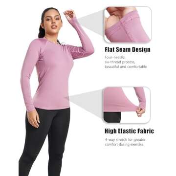 TELALEO Women's Compression Shirt Performance Athletic Gear