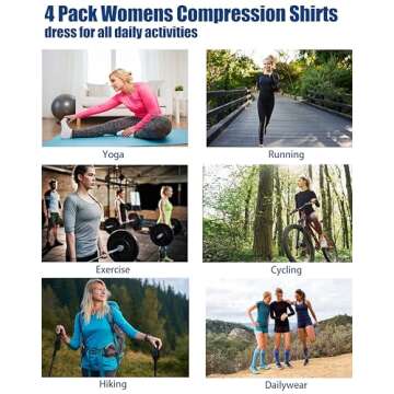 TELALEO Women's Compression Shirt Performance Athletic Gear