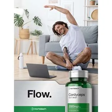 Horbäach Cordyceps Mushroom Capsules 2000mg | 200 Count | CS-4 Strain Cordyceps Sinesis | Non-GMO Herbal Supplement