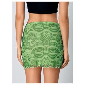 Verdusa Women's Marble Pattern Bodycon Mini Skirt