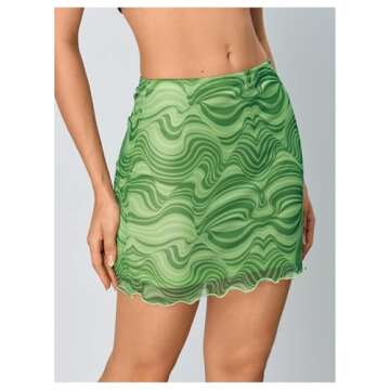 Verdusa Women's Marble Pattern Bodycon Mini Skirt