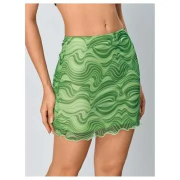 Verdusa Women's Marble Pattern Bodycon Mini Skirt