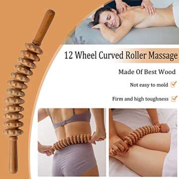 Lianjindun 6-in-1 Wood Therapy Massage Tools Set for Body Shaping