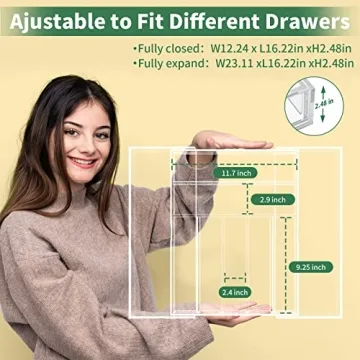 NIUBEE Expandable Drawer Organizer for Flatware and Utensils
