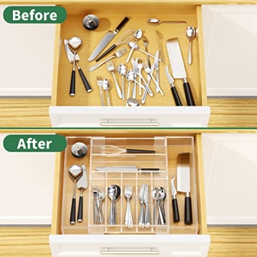 NIUBEE Expandable Drawer Organizer for Flatware and Utensils