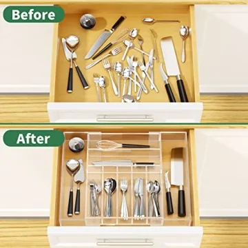 NIUBEE Expandable Drawer Organizer for Flatware and Utensils