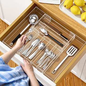 NIUBEE Expandable Drawer Organizer for Flatware and Utensils
