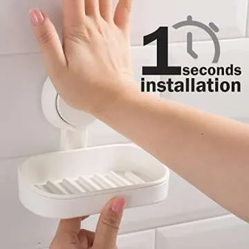 LEVERLOC Shower Soap Dish Holder with Strong Suction