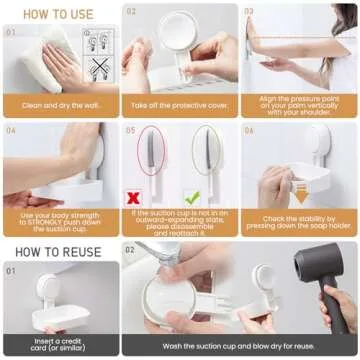 LEVERLOC Shower Soap Dish Holder with Strong Suction