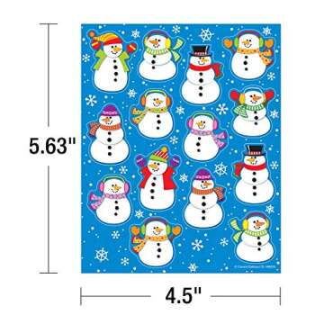 Carson Dellosa 84 Snowman Stickers for Kids, 6 Sheets of Snowmen and Snowflakes for Winter Crafts, Scrapbooking, Teacher Planner, Reward Chart, Stocking Stuffers, School Supplies, Classroom Must Haves