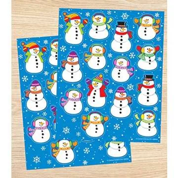 Carson Dellosa 84 Snowman Stickers for Kids, 6 Sheets of Snowmen and Snowflakes for Winter Crafts, Scrapbooking, Teacher Planner, Reward Chart, Stocking Stuffers, School Supplies, Classroom Must Haves