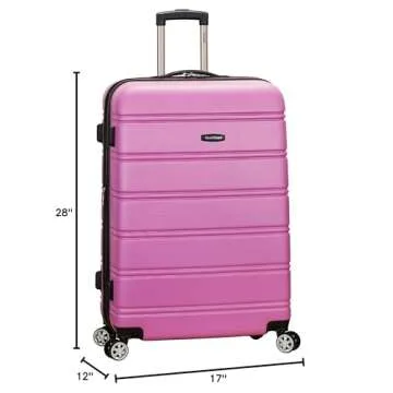 Rockland Melbourne 28" Luggage with Spinner Wheels Pink
