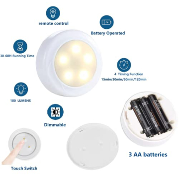 ANUOMY Wireless Battery Powered Light Bulbs with Remote