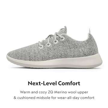 Allbirds Women’s Wool Runners Everyday Sneakers, Machine Washable Shoe Made with Natural Materials - Dapple Grey (Cream Sole) - 8 Medium